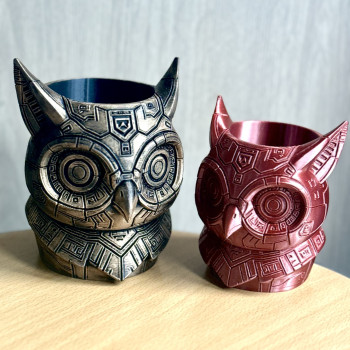 Cyberpunk Baykuş 3D Baskı Sanat Eseri - Yaratıcılık ve Organizasyon