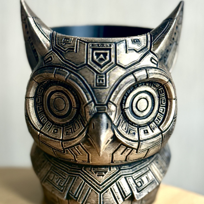 Cyberpunk Baykuş 3D Baskı Sanat Eseri - Yaratıcılık ve Organizasyon