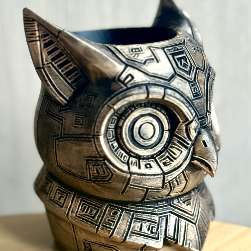 Cyberpunk Baykuş 3D Baskı Sanat Eseri - Yaratıcılık ve Organizasyon