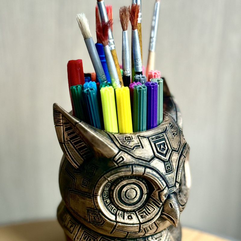 Cyberpunk Baykuş 3D Baskı Sanat Eseri - Yaratıcılık ve Organizasyon