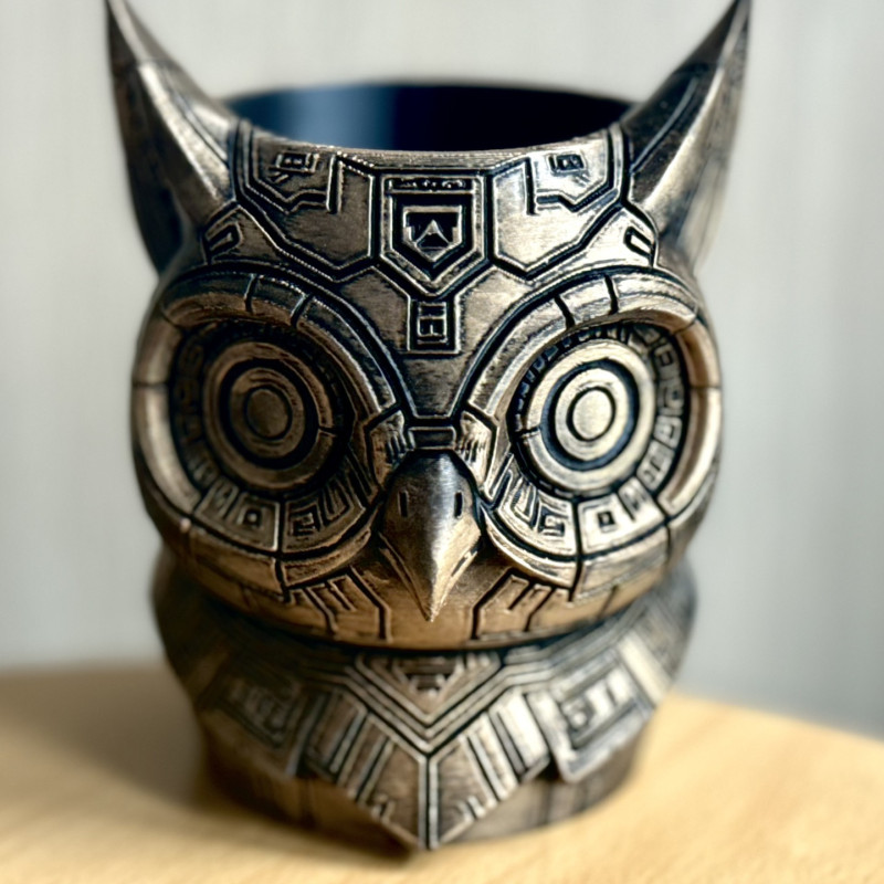 Cyberpunk Baykuş 3D Baskı Sanat Eseri - Yaratıcılık ve Organizasyon