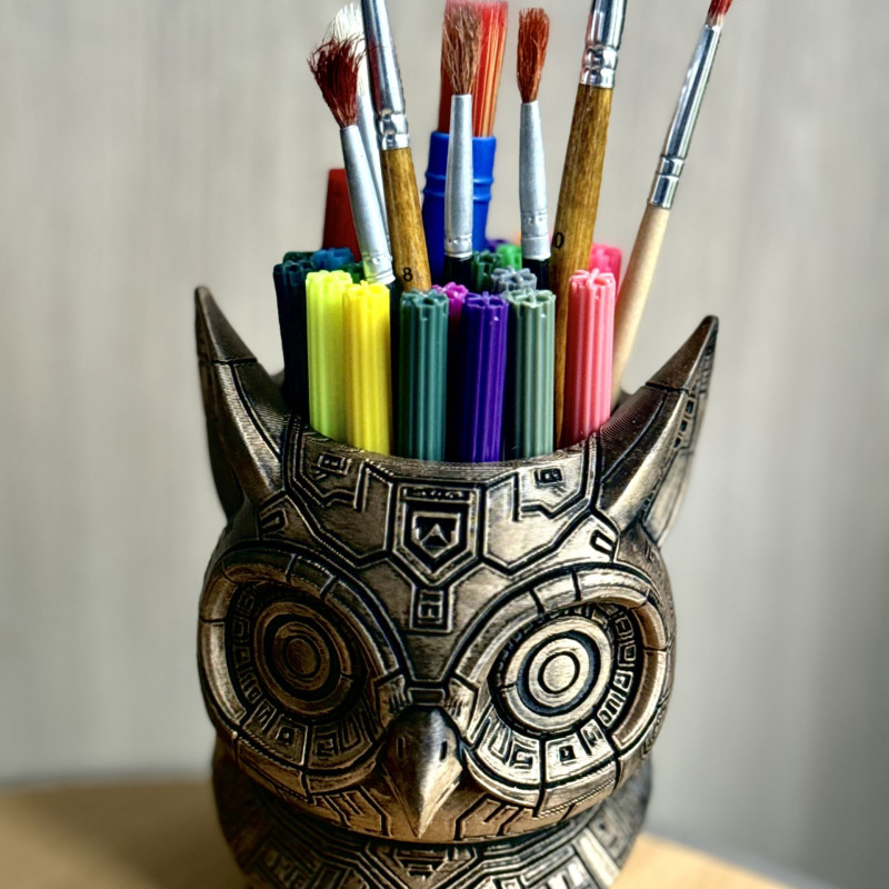 Cyberpunk Baykuş 3D Baskı Sanat Eseri - Yaratıcılık ve Organizasyon