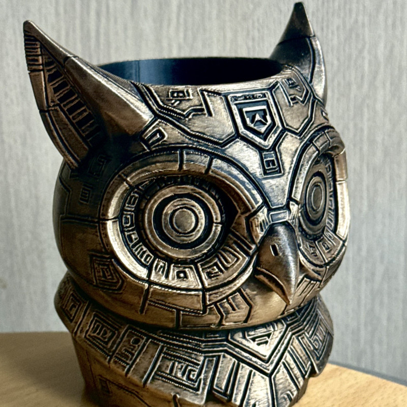 Cyberpunk Baykuş 3D Baskı Sanat Eseri - Yaratıcılık ve Organizasyon