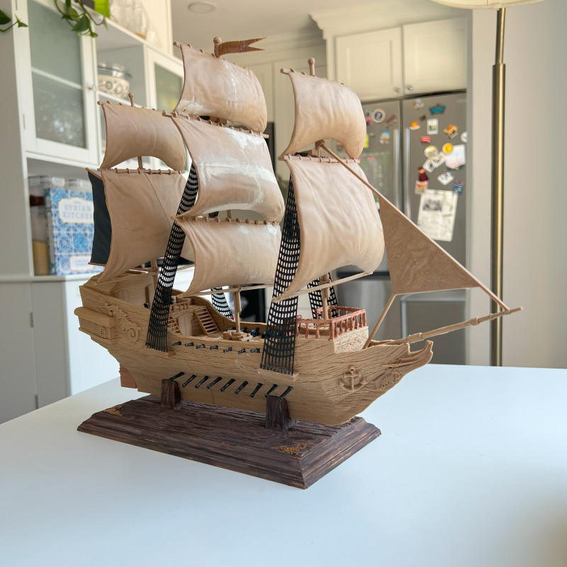 Görkemli Savaş Gemisi 3D Baskı Dekoratif Model - 40cm