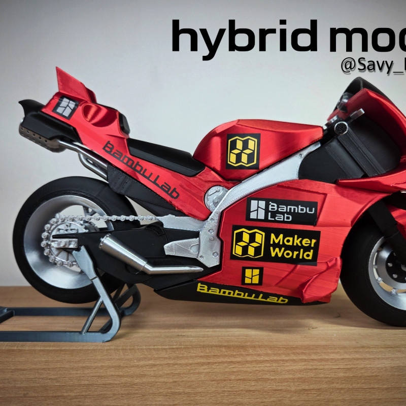 MotoGP Ducati 3D Baskılı Yarış Motoru Modeli - PLA Koleksiyon