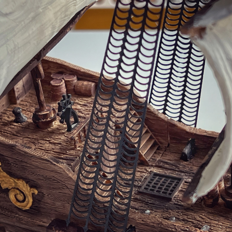 Görkemli Savaş Gemisi 3D Baskı Dekoratif Model - 40cm