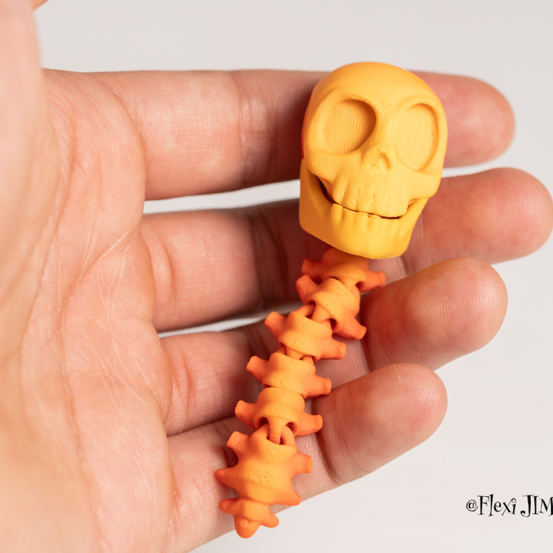 Hareketli Kafatası Anahtarlık - 3D Baskı Halloween Aksesuarı