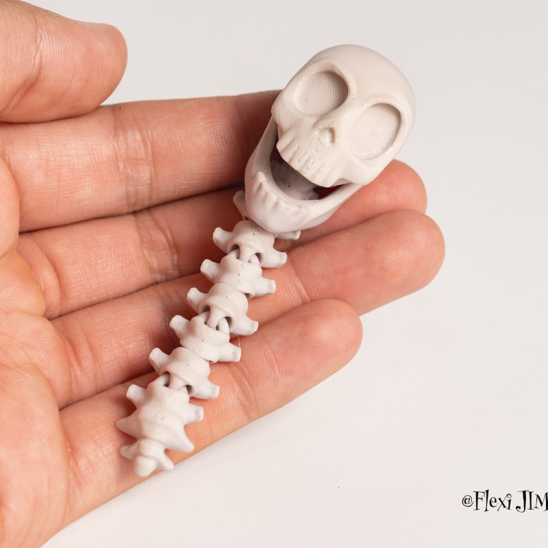 Hareketli Kafatası Anahtarlık - 3D Baskı Halloween Aksesuarı