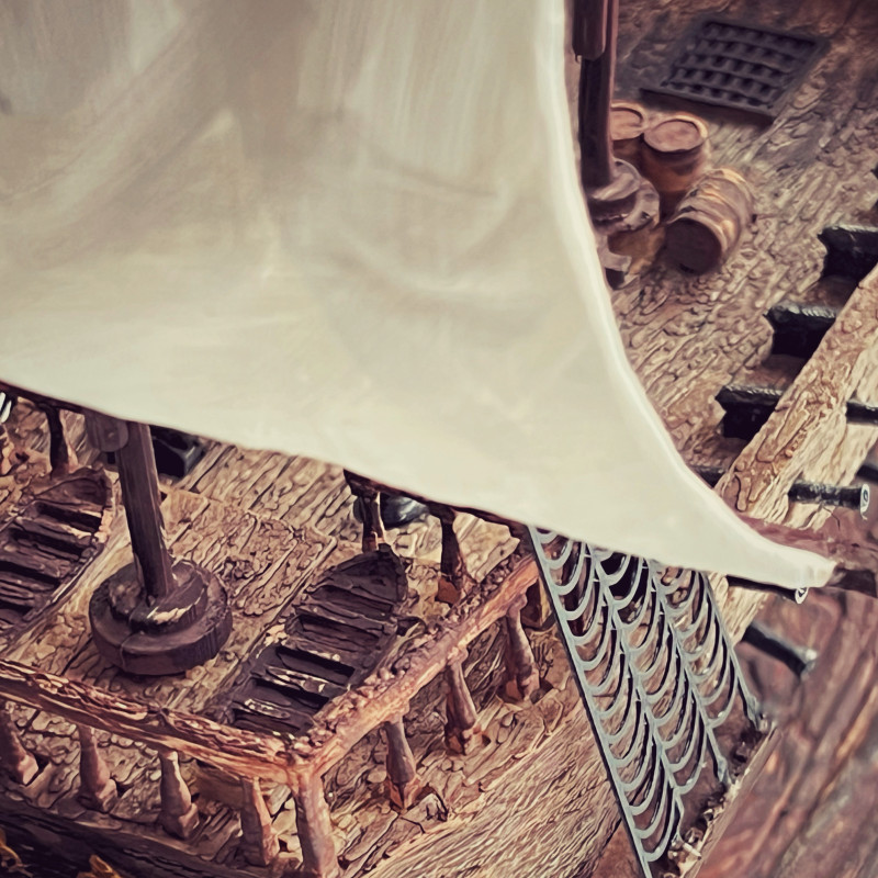 Görkemli Savaş Gemisi 3D Baskı Dekoratif Model - 40cm