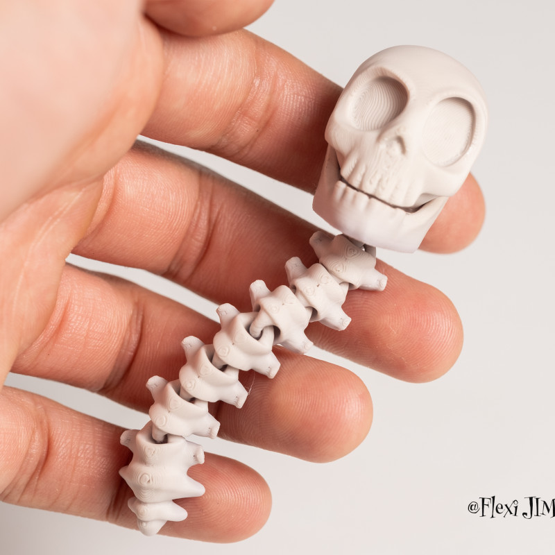 Hareketli Kafatası Anahtarlık - 3D Baskı Halloween Aksesuarı