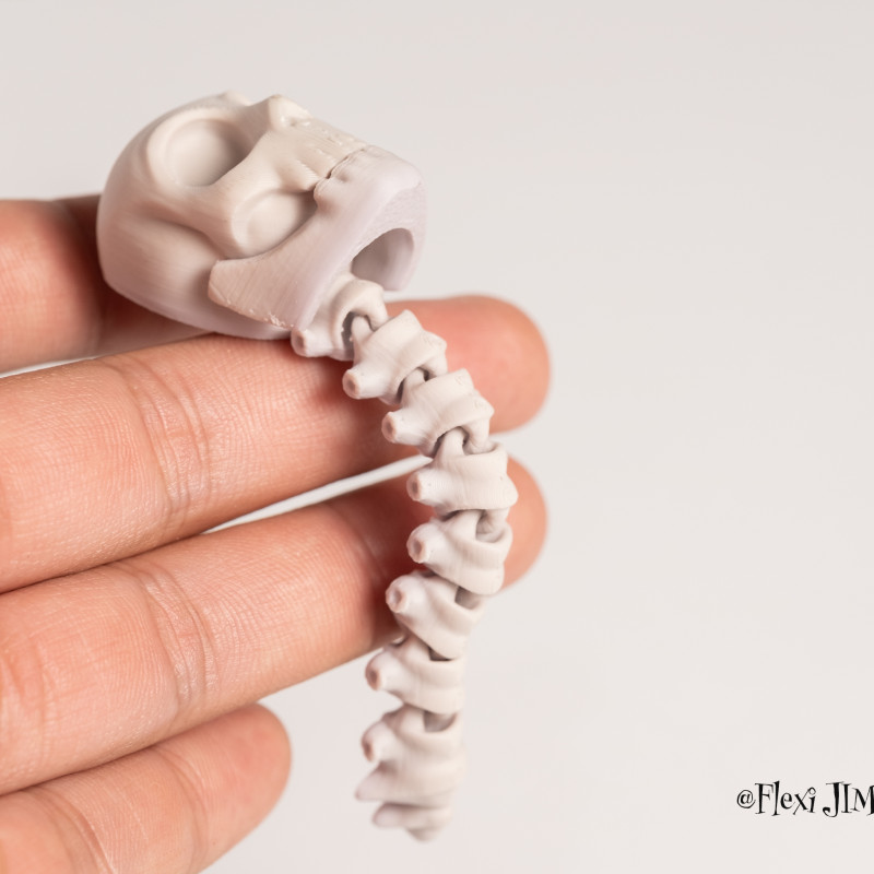 Hareketli Kafatası Anahtarlık - 3D Baskı Halloween Aksesuarı