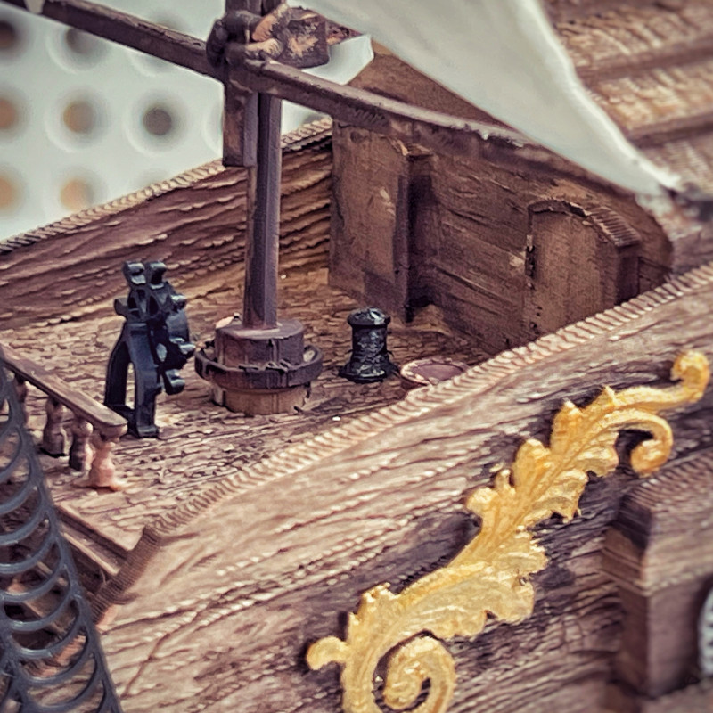 Görkemli Savaş Gemisi 3D Baskı Dekoratif Model - 40cm