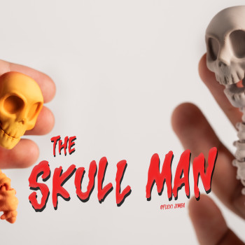 Hareketli Kafatası Anahtarlık - 3D Baskı Halloween Aksesuarı