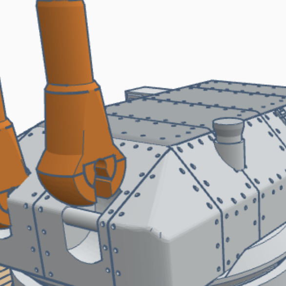 II. Dünya Savaşı Bismarck Zırhlısı Hareketli Top Kulesi 3D Baskı Modeli