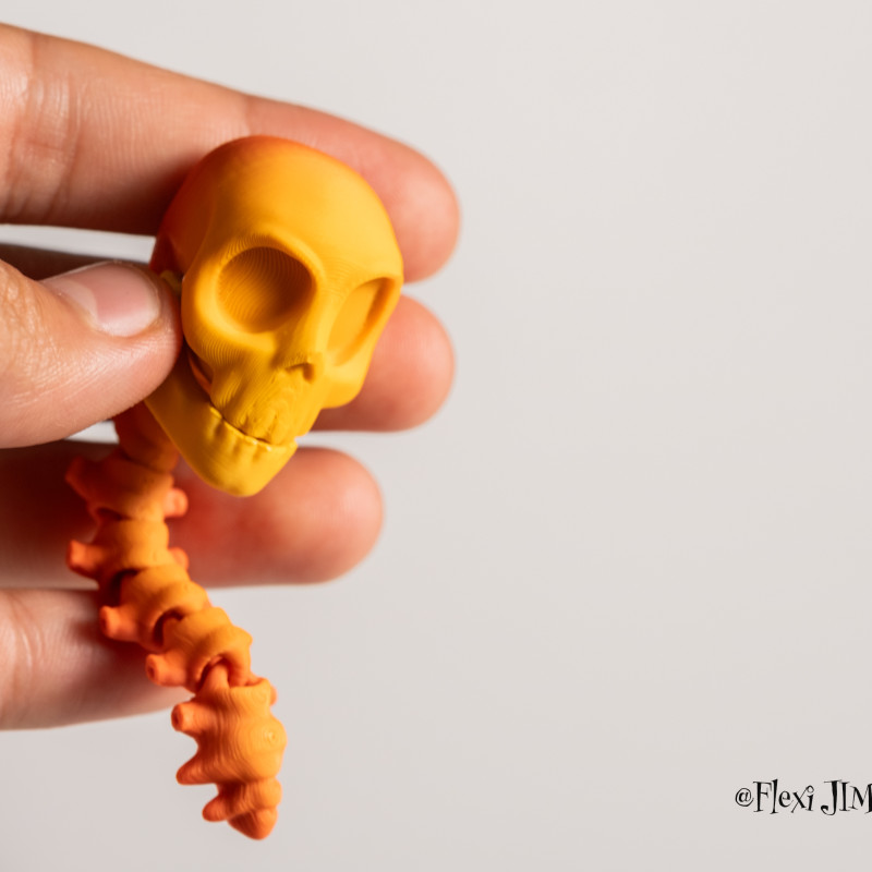 Hareketli Kafatası Anahtarlık - 3D Baskı Halloween Aksesuarı