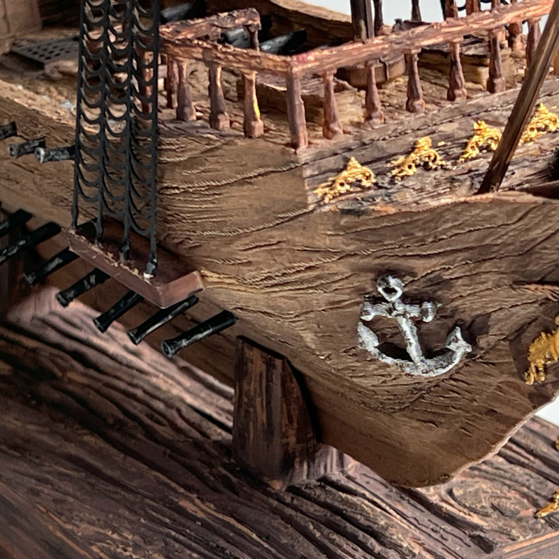 Görkemli Savaş Gemisi 3D Baskı Dekoratif Model - 40cm
