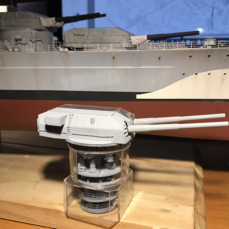 II. Dünya Savaşı Bismarck Zırhlısı Hareketli Top Kulesi 3D Baskı Modeli