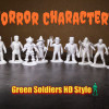 Korku Karakterleri Yeşil Asker Stili 3D Baskı Koleksiyonu