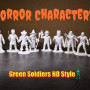 Korku Karakterleri Yeşil Asker Stili 3D Baskı Koleksiyonu