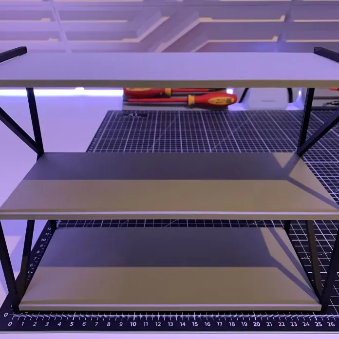 Minimalist Endüstriyel Masa Rafı - 3D Baskılı Ofis Organizasyon