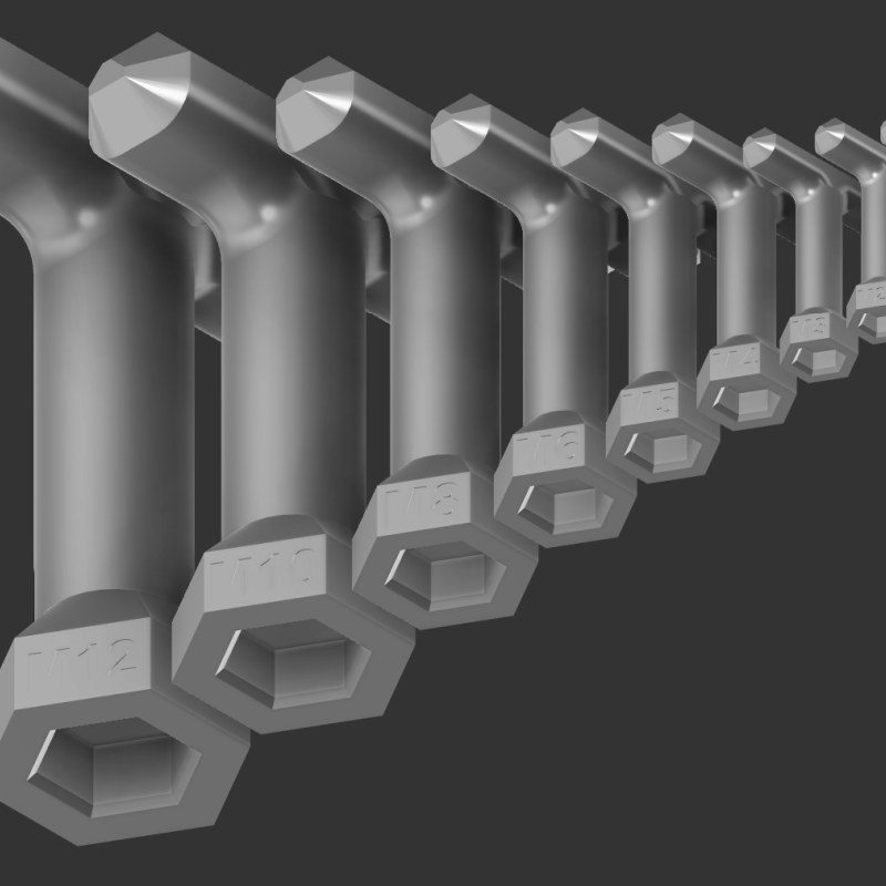 T-Kolu Çoklu Anahtar Seti M2-M12 | 3D Baskı El Aleti