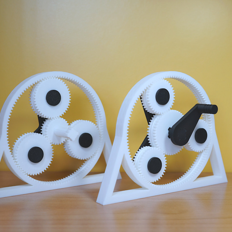 Elegan Çift Kademeli Planet Dişli Kutusu - 15:1 Redüksiyon - 3D Baskı