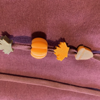 Sonbahar Temalı Kapüşonlu Sweatshirt İpi ve Ayakkabı Bağı Boncukları - 3D Baskı