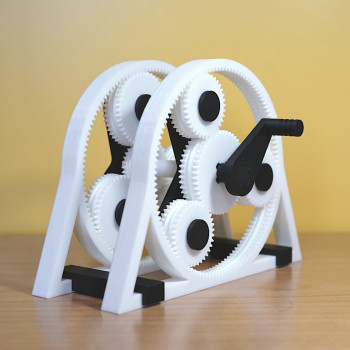 Elegan Çift Kademeli Planet Dişli Kutusu - 15:1 Redüksiyon - 3D Baskı