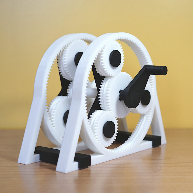 Elegan Çift Kademeli Planet Dişli Kutusu - 15:1 Redüksiyon - 3D Baskı