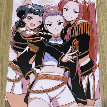 K-Pop Demon Hunters Hueforge 3D Baskı Duvar Sanatı - Renkli Tablo