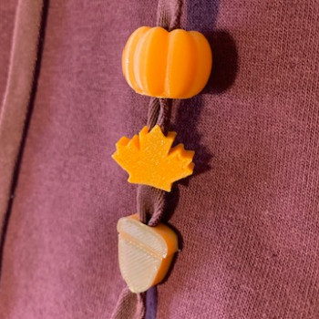 Sonbahar Temalı Kapüşonlu Sweatshirt İpi ve Ayakkabı Bağı Boncukları - 3D Baskı