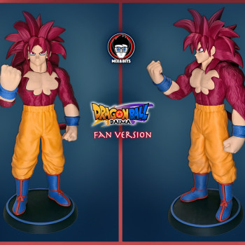 Goku SSJ4 Yetişkin 3D Baskı Dragon Ball Figürü - Koleksiyonluk