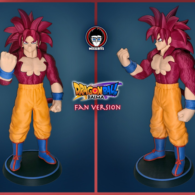 Goku SSJ4 Yetişkin 3D Baskı Dragon Ball Figürü - Koleksiyonluk