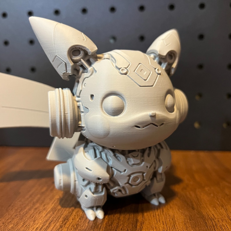 Zırhlı Pikachu 3D Baskı Heykel - Mecha Pokémon Koleksiyonu