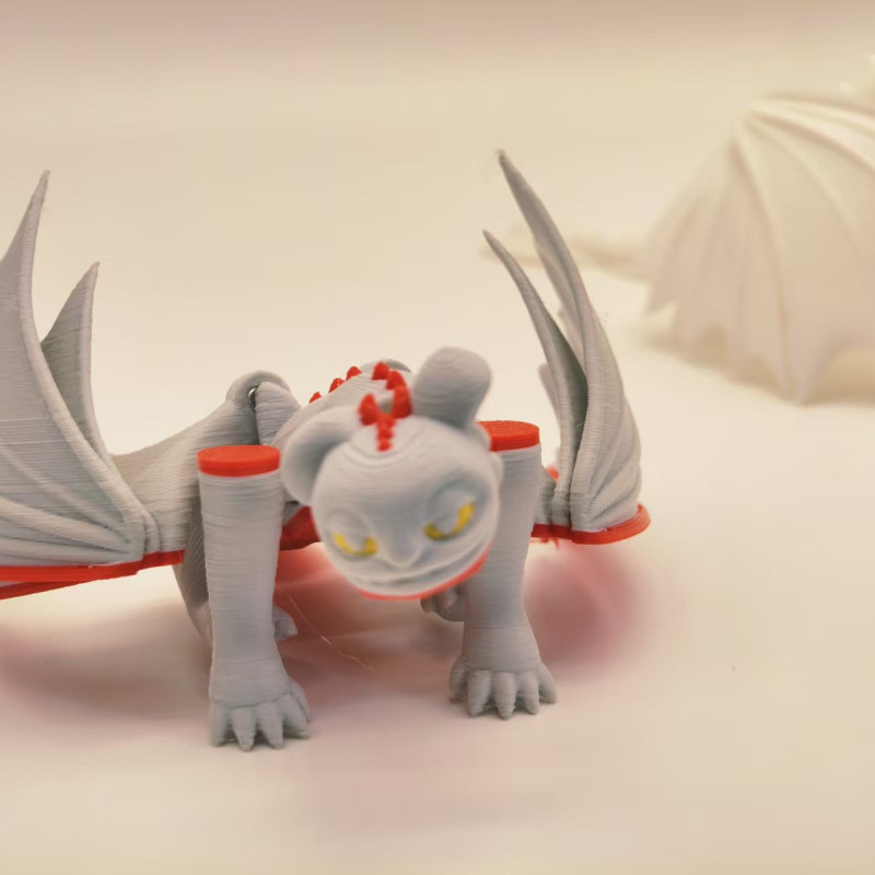 Ejderha Eğitimi Toothless Yavruları 3D Baskı Mini Figür Seti - 4 Renk Seçeneği