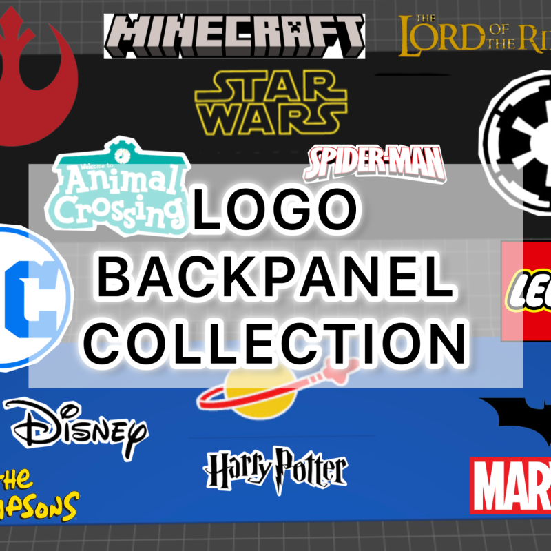 Mini Figür Standı Tema Logolu Arka Panel Seti - 3D Baskı Uyumlu