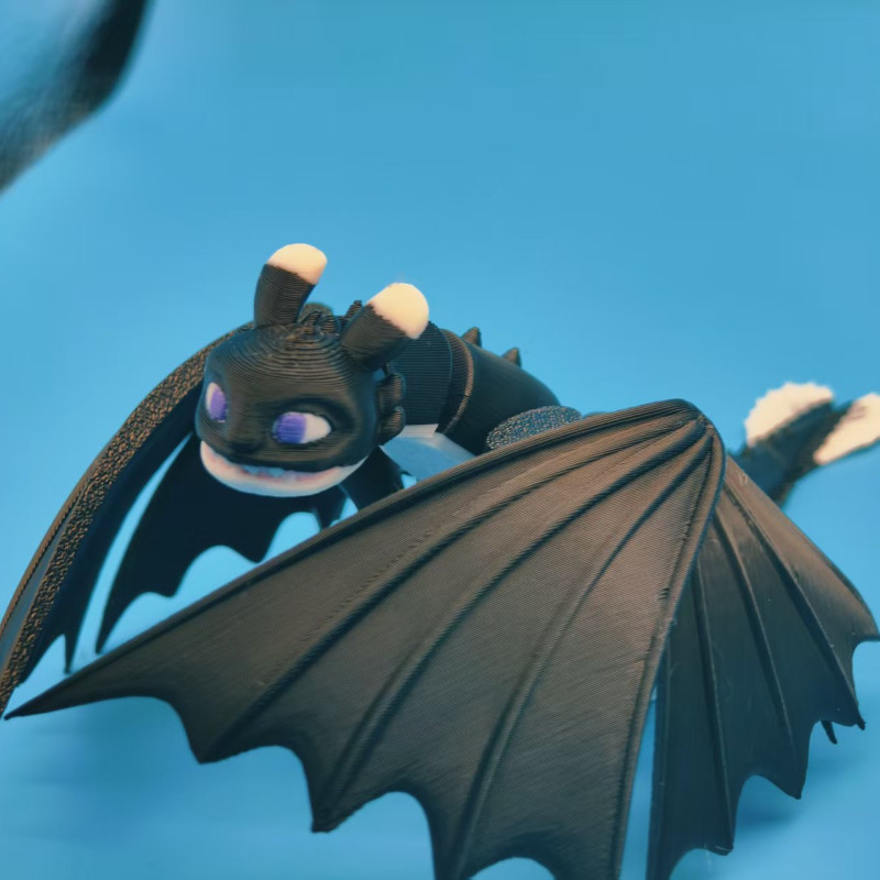 Ejderha Eğitimi Toothless Yavruları 3D Baskı Mini Figür Seti - 4 Renk Seçeneği