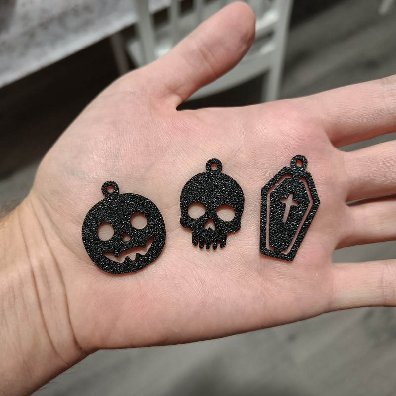 Cadılar Bayramı Kulaklık Seti - 21 Parça Korkunç 3D Baskı Küpeler