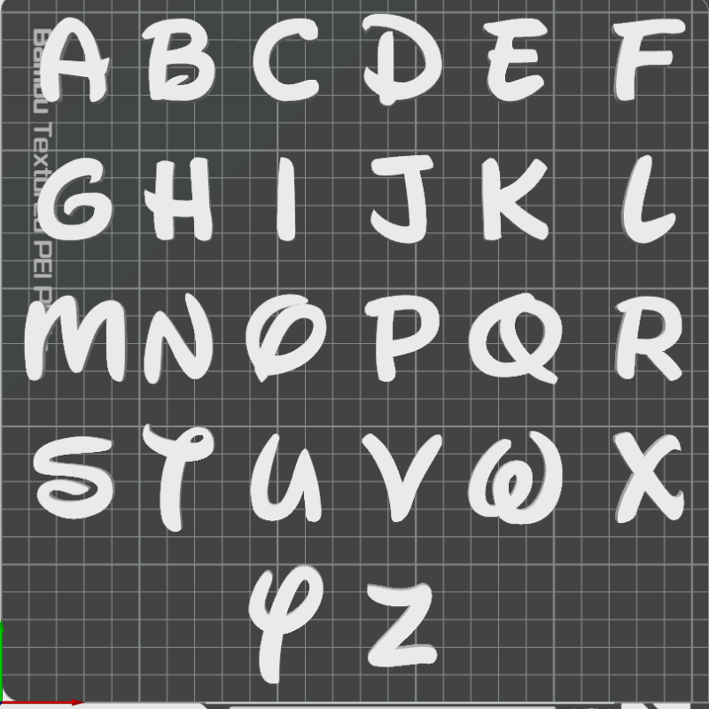 Disney Sihirli Alfabe 3D Baskı Dekoratif Harfler Seti