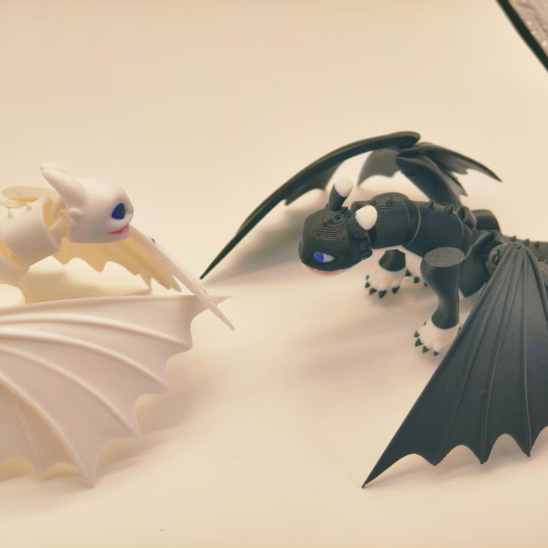 Ejderha Eğitimi Toothless Yavruları 3D Baskı Mini Figür Seti - 4 Renk Seçeneği