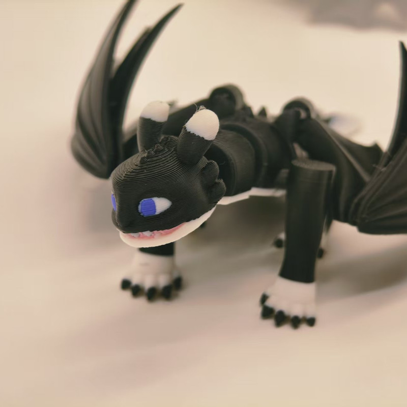 Ejderha Eğitimi Toothless Yavruları 3D Baskı Mini Figür Seti - 4 Renk Seçeneği