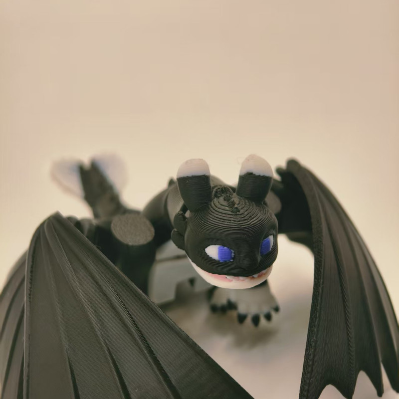 Ejderha Eğitimi Toothless Yavruları 3D Baskı Mini Figür Seti - 4 Renk Seçeneği