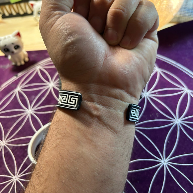 Yunan Desenli 3D Baskı Bileklik - Özel Tasarım El Yapımı Aksesuar