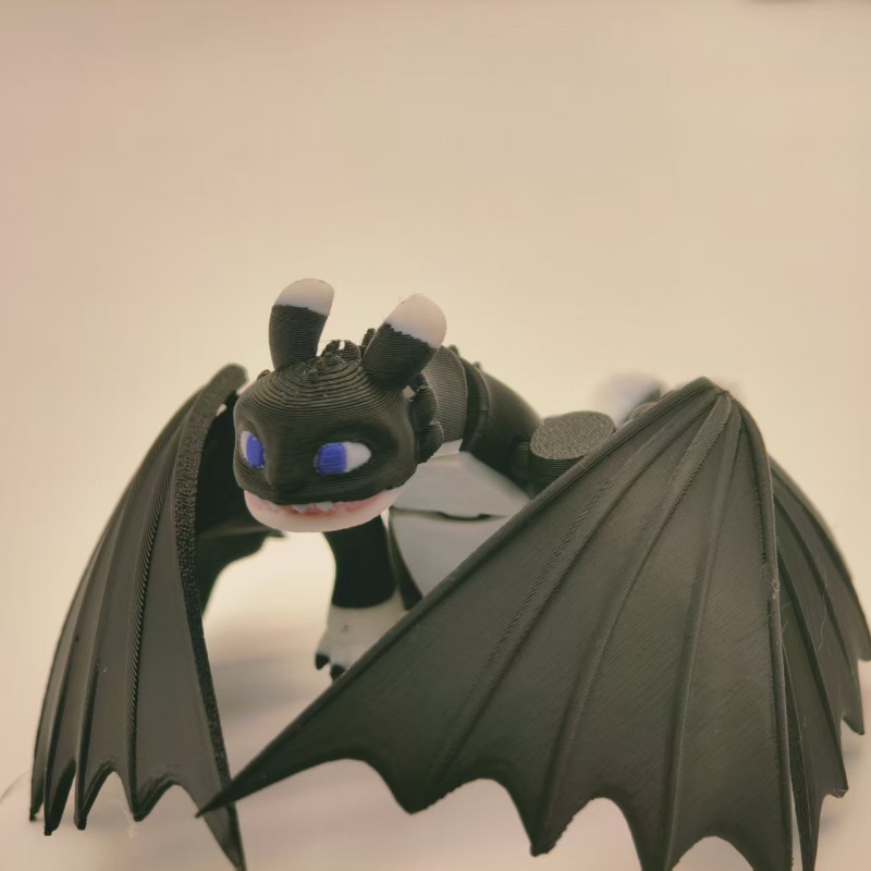 Ejderha Eğitimi Toothless Yavruları 3D Baskı Mini Figür Seti - 4 Renk Seçeneği