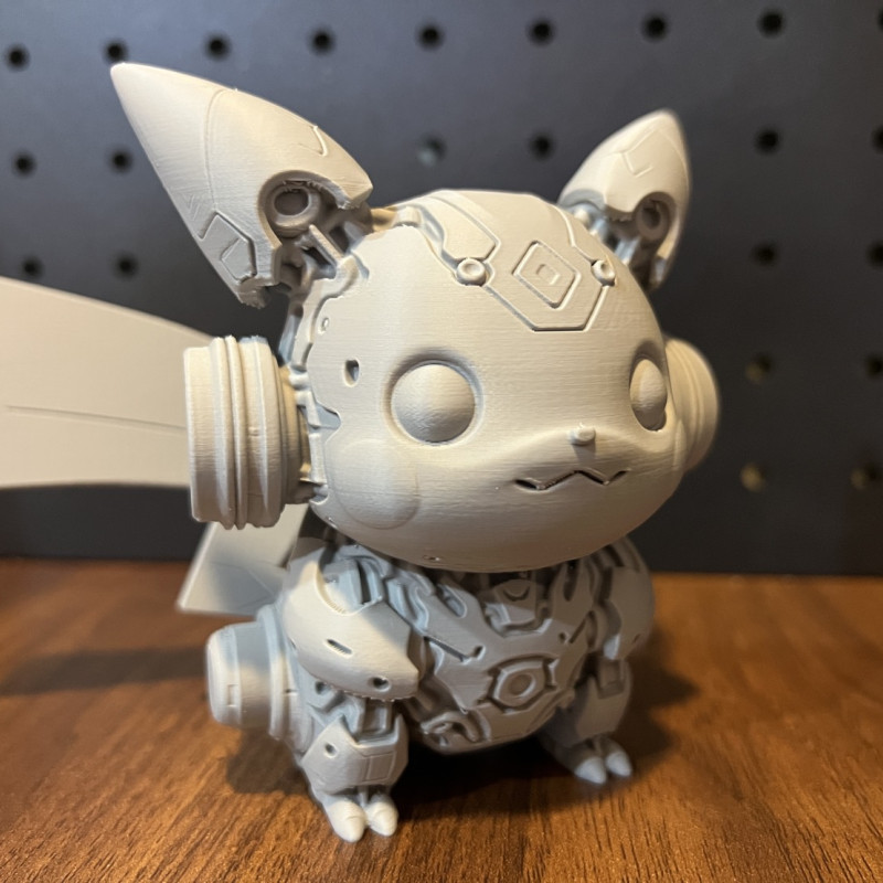 Zırhlı Pikachu 3D Baskı Heykel - Mecha Pokémon Koleksiyonu