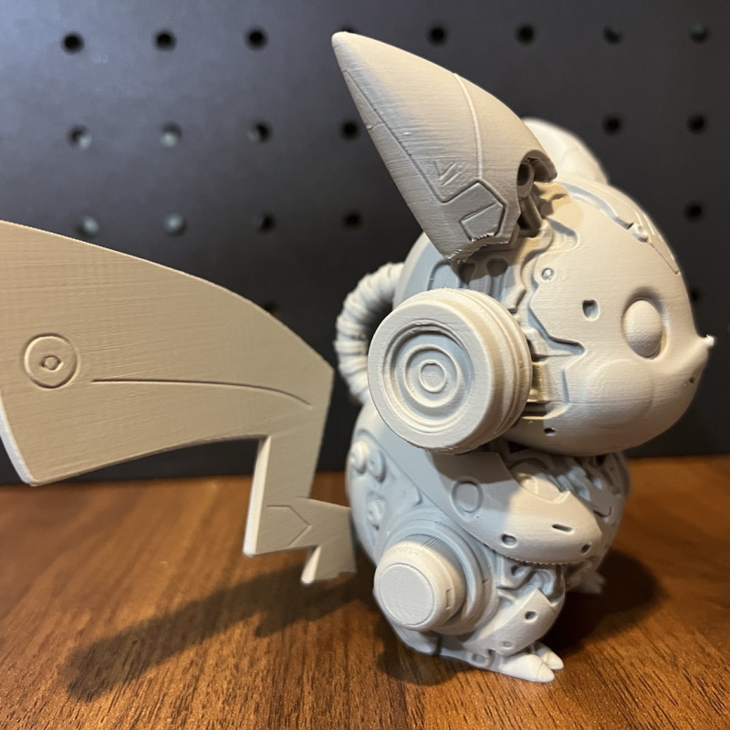 Zırhlı Pikachu 3D Baskı Heykel - Mecha Pokémon Koleksiyonu