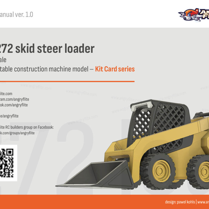 1:48 Ölçekli CAT 272 Mini Skid Steer Yükleyici 3D Baskı Modeli