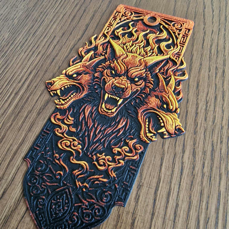 Hades Üç Başlı Köpek Cerberus 3D Baskı Kitap Ayracı - Mitolojik Tasarım