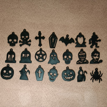 Cadılar Bayramı Kulaklık Seti - 21 Parça Korkunç 3D Baskı Küpeler