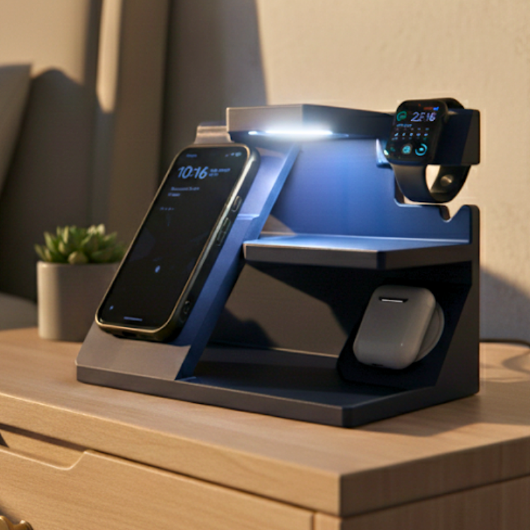 Masaüstü Şarj ve Organizatör - MagSafe Uyumlu 3D Baskı Lamba